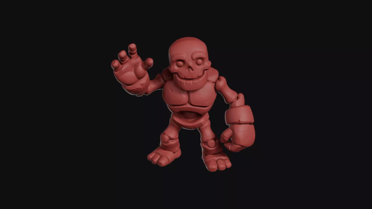 Bulky Skeleton Brute Waving 3D print model