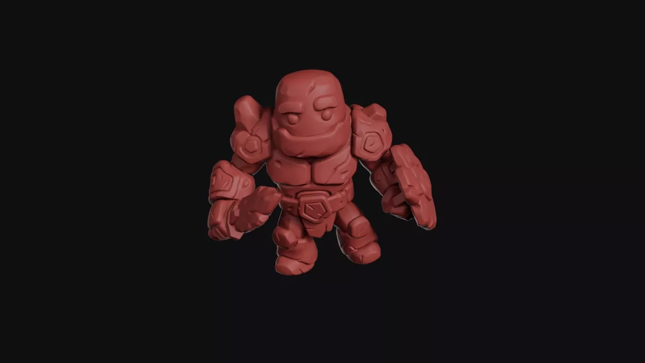 Rugged Rock Armored Warrior 3D print model