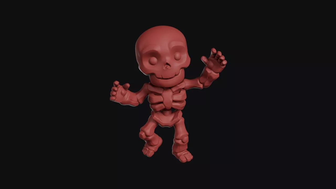 Cheerful Little Skeleton Waving 3D print model