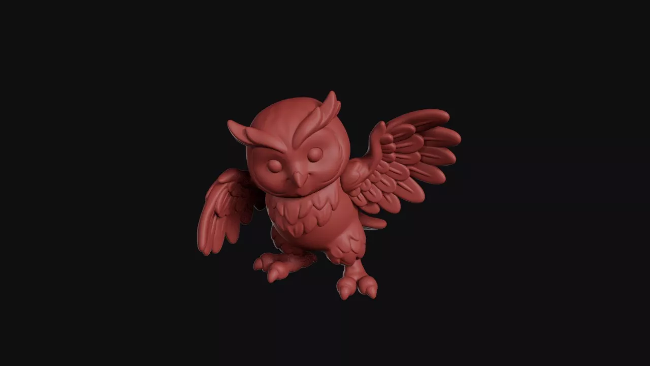Owl With Spread Wings 3D print model