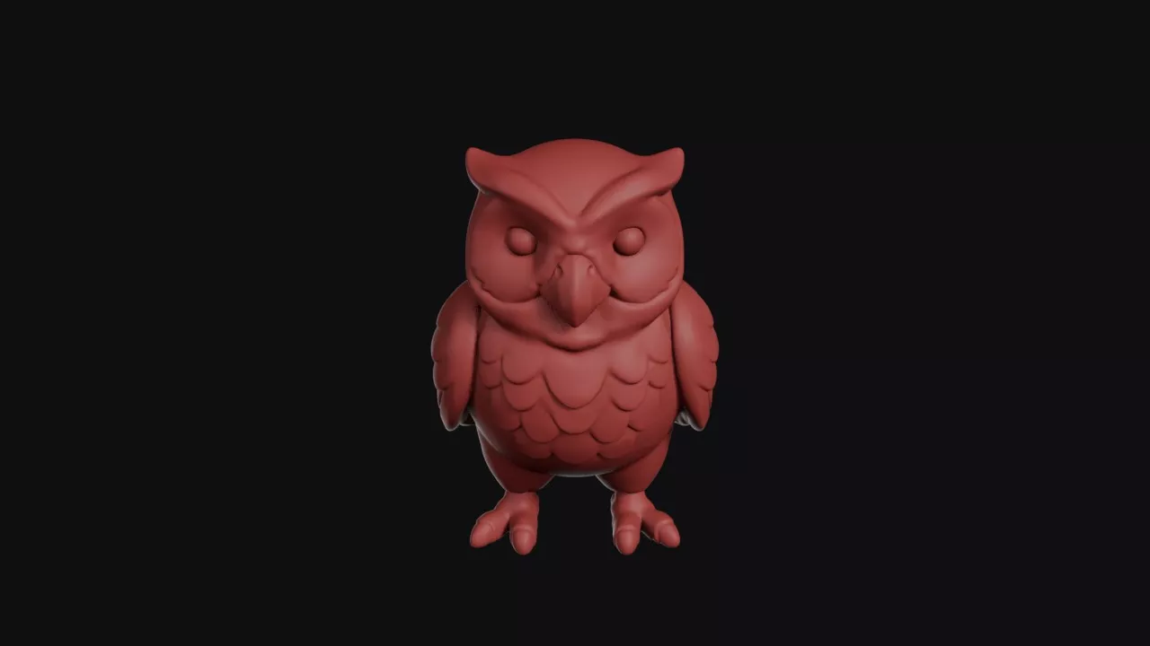 Perched Owl Statue 3D print model
