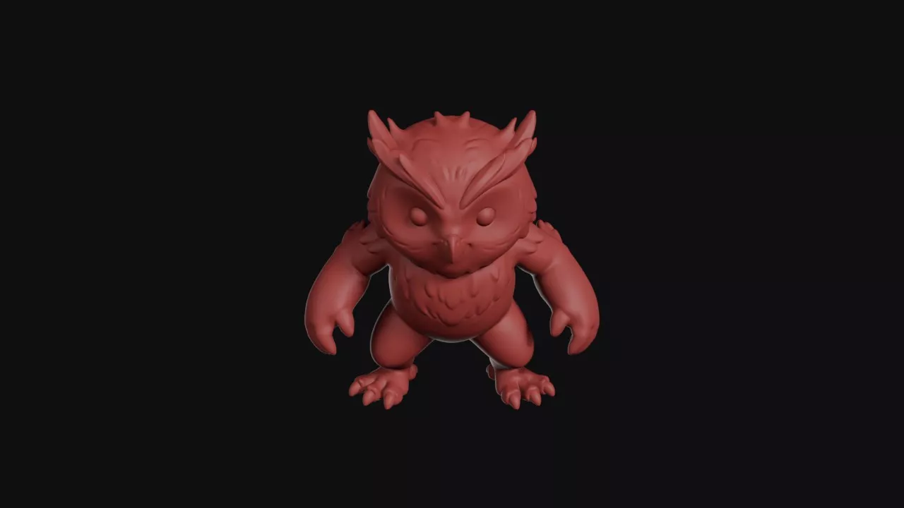 Fierce Standing Horned Owl 3D print model