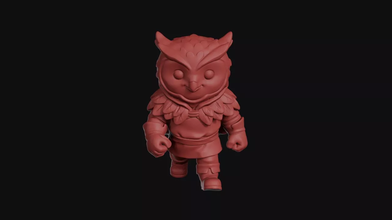Owl Huntsman In Feather Cloak 3D print model