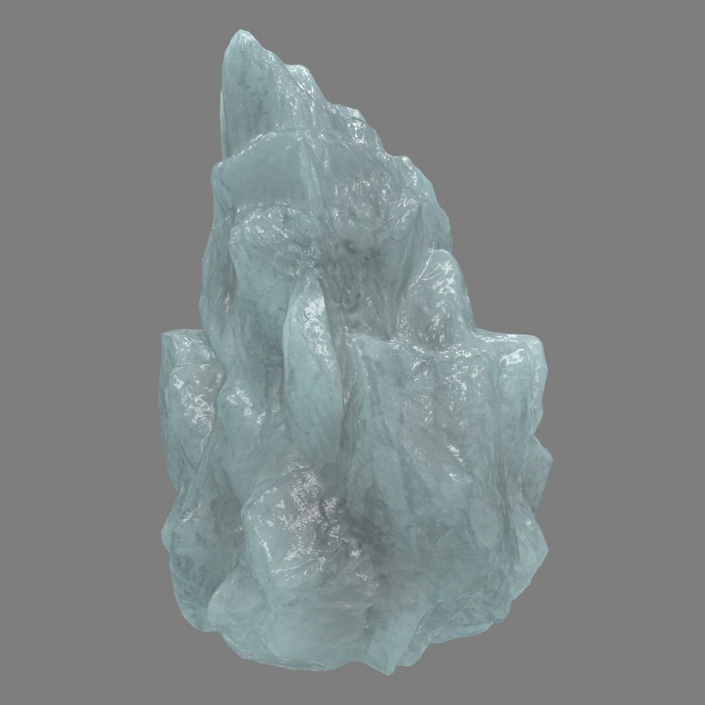 ice rock Low-poly 3D model_9