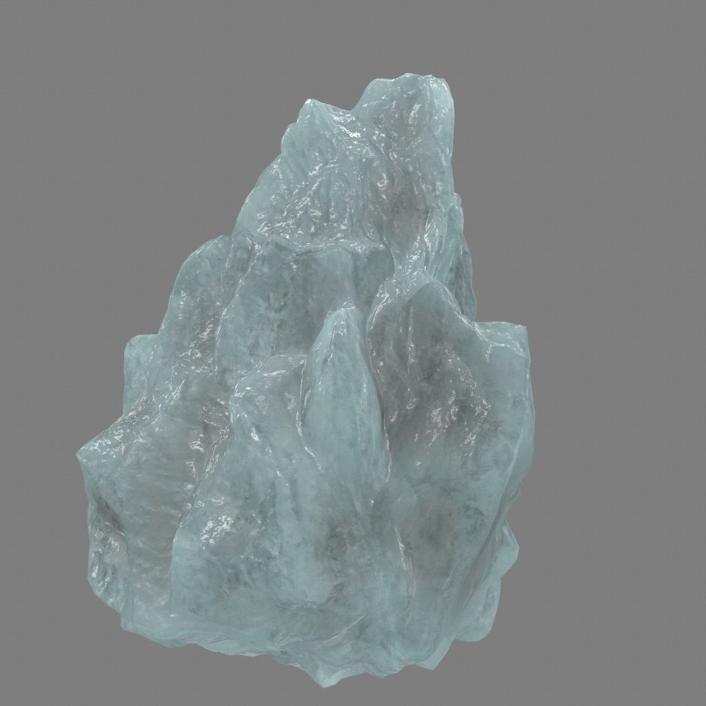 ice rock Low-poly 3D model_4