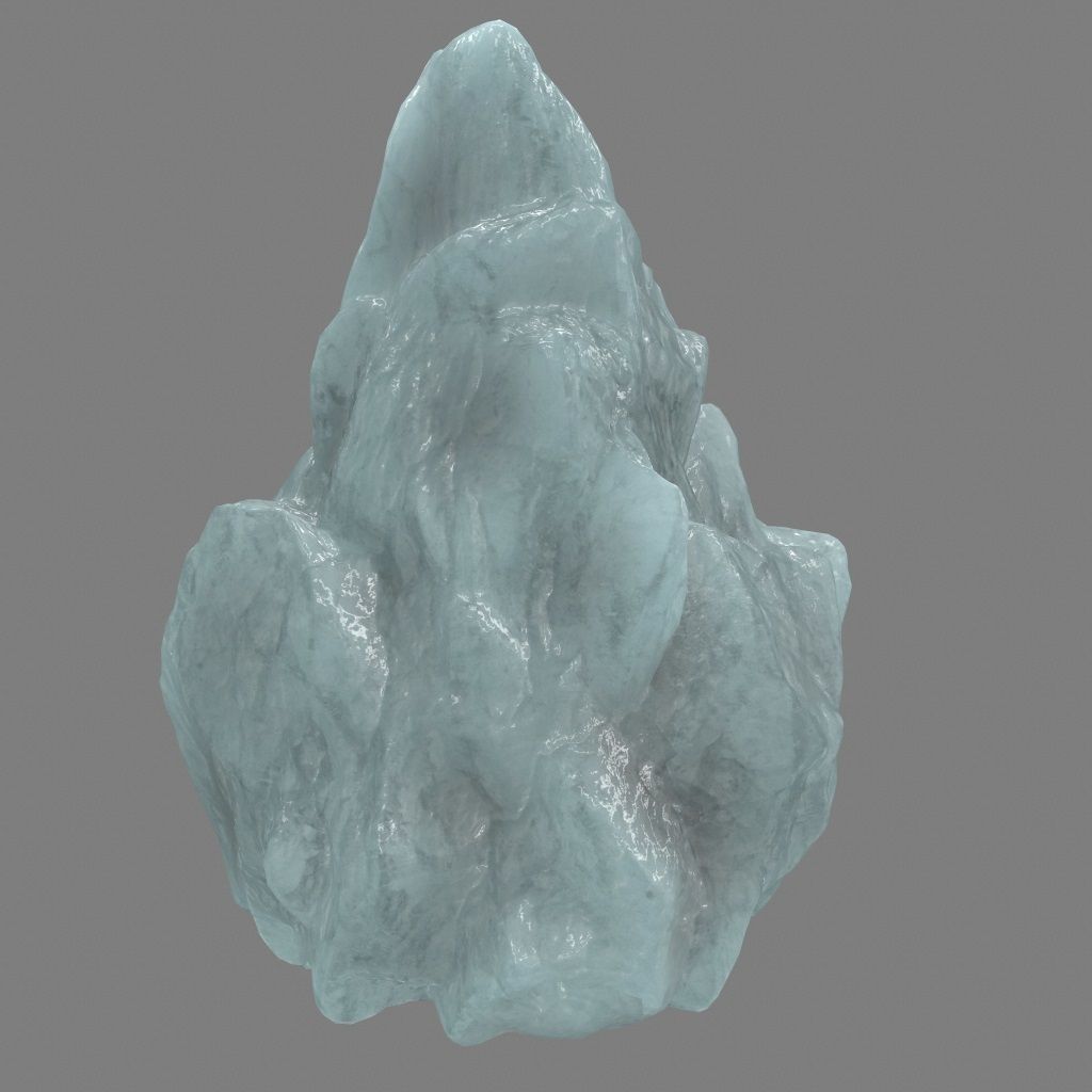 ice rock Low-poly 3D model_6