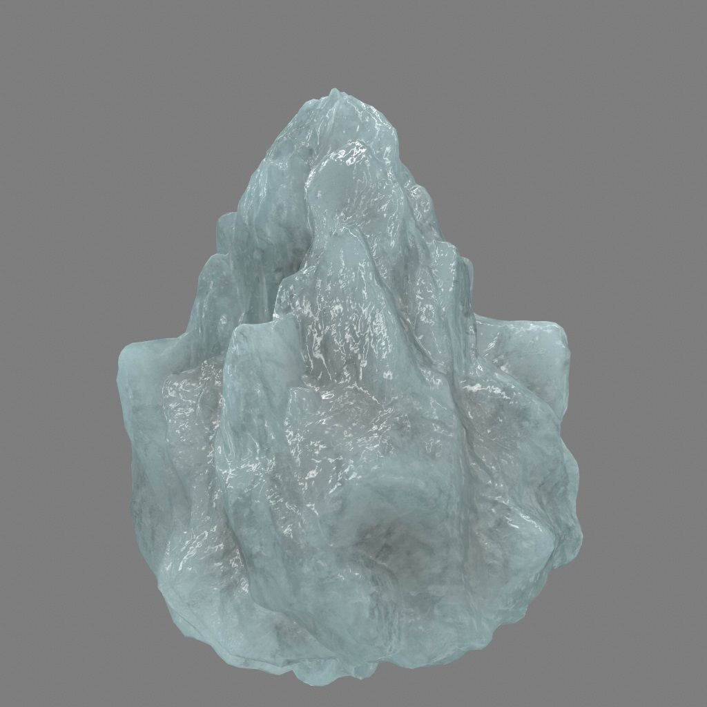 ice rock Low-poly 3D model_3