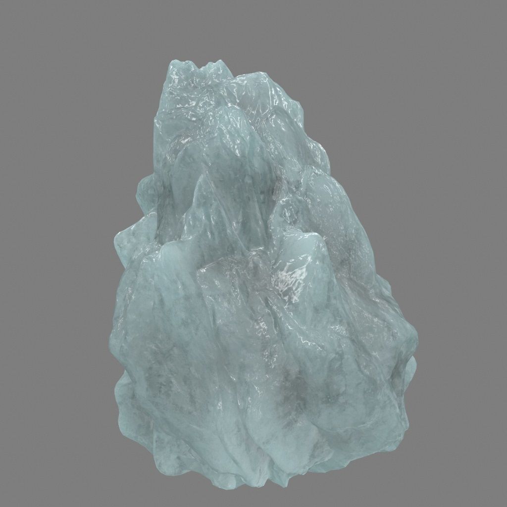 ice rock Low-poly 3D model_1