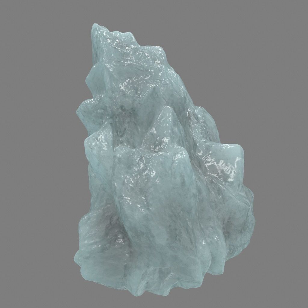 ice rock Low-poly 3D model_2