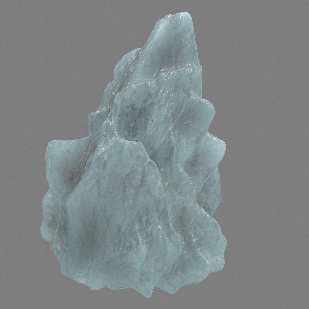 ice rock Low-poly 3D model_8