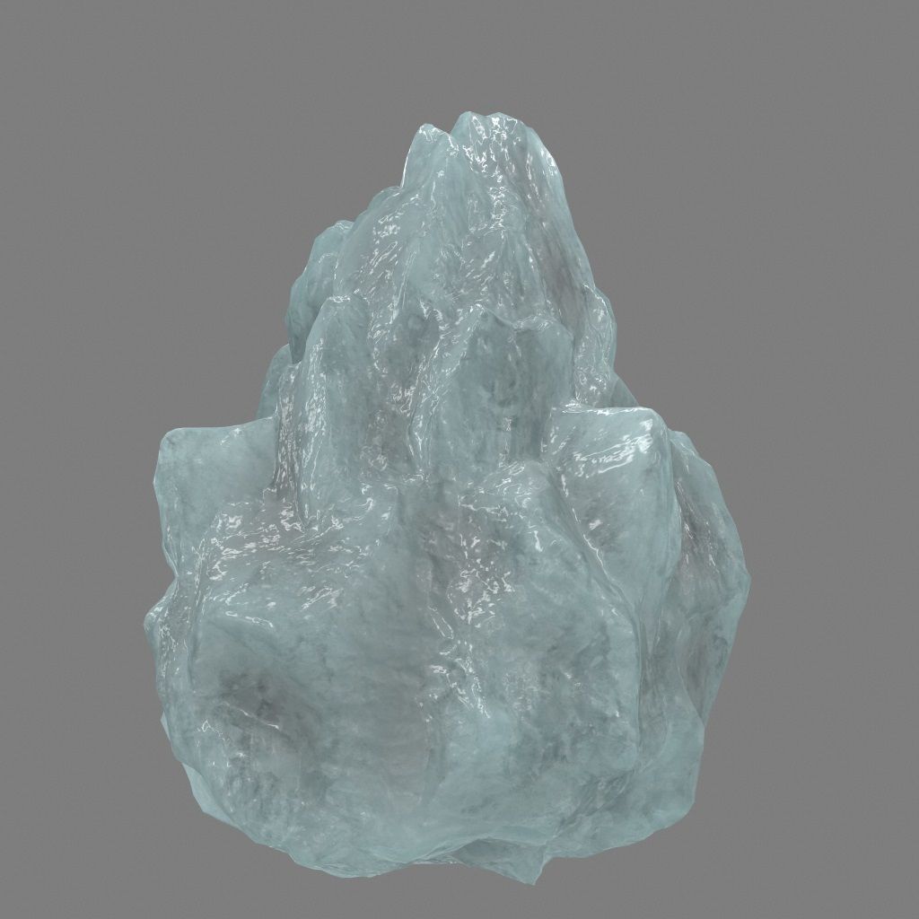 ice rock Low-poly 3D model_7