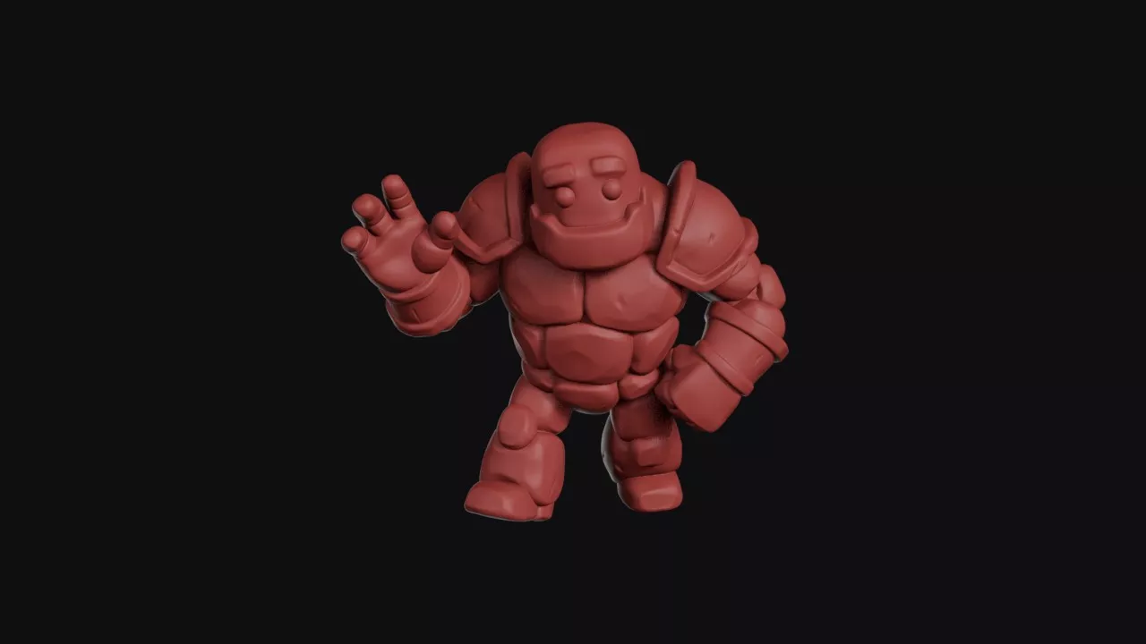 Stone Golem With Massive Fists 3D print model