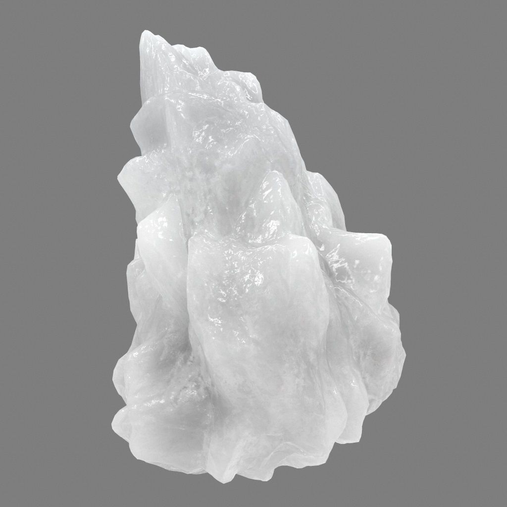 ice rock Low-poly 3D model_8