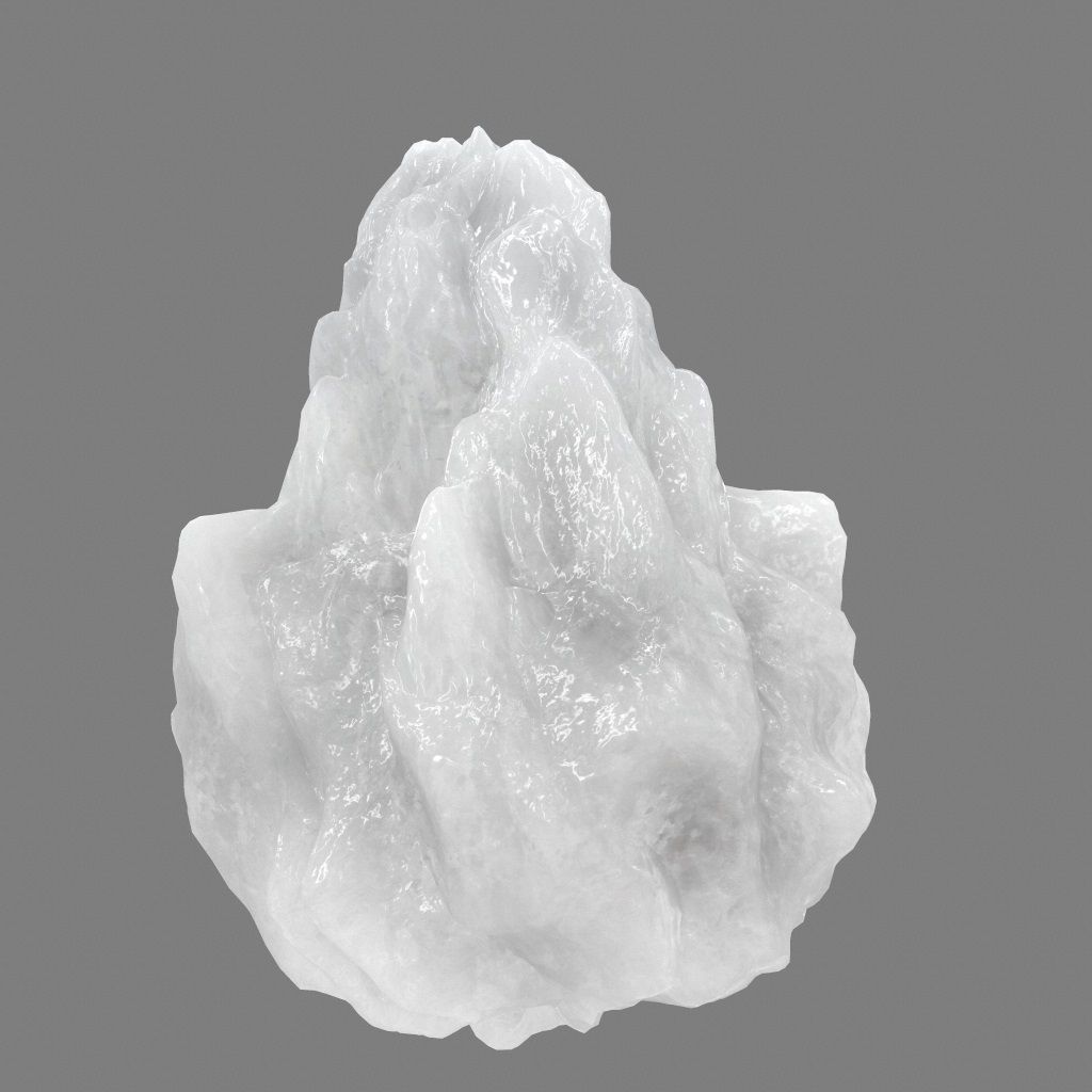 ice rock Low-poly 3D model_2