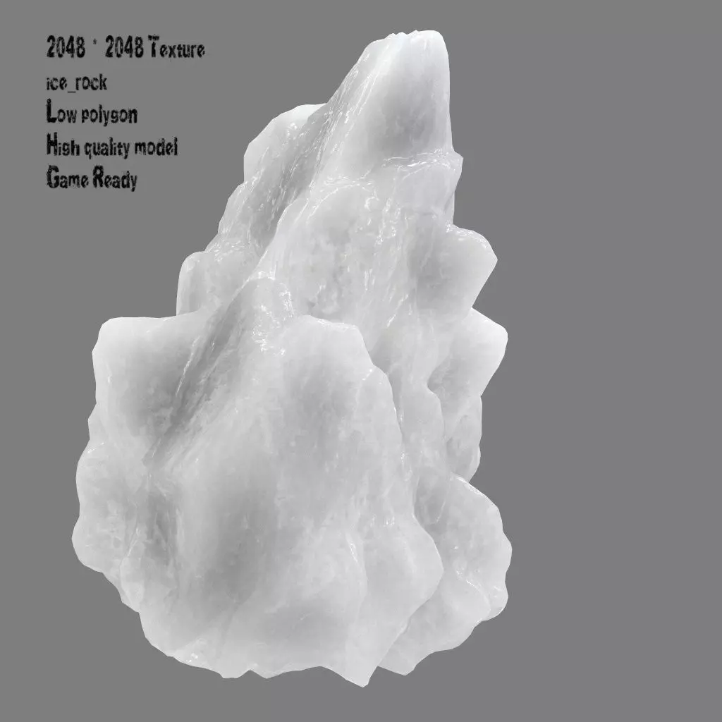 ice rock Low-poly 3D model_0