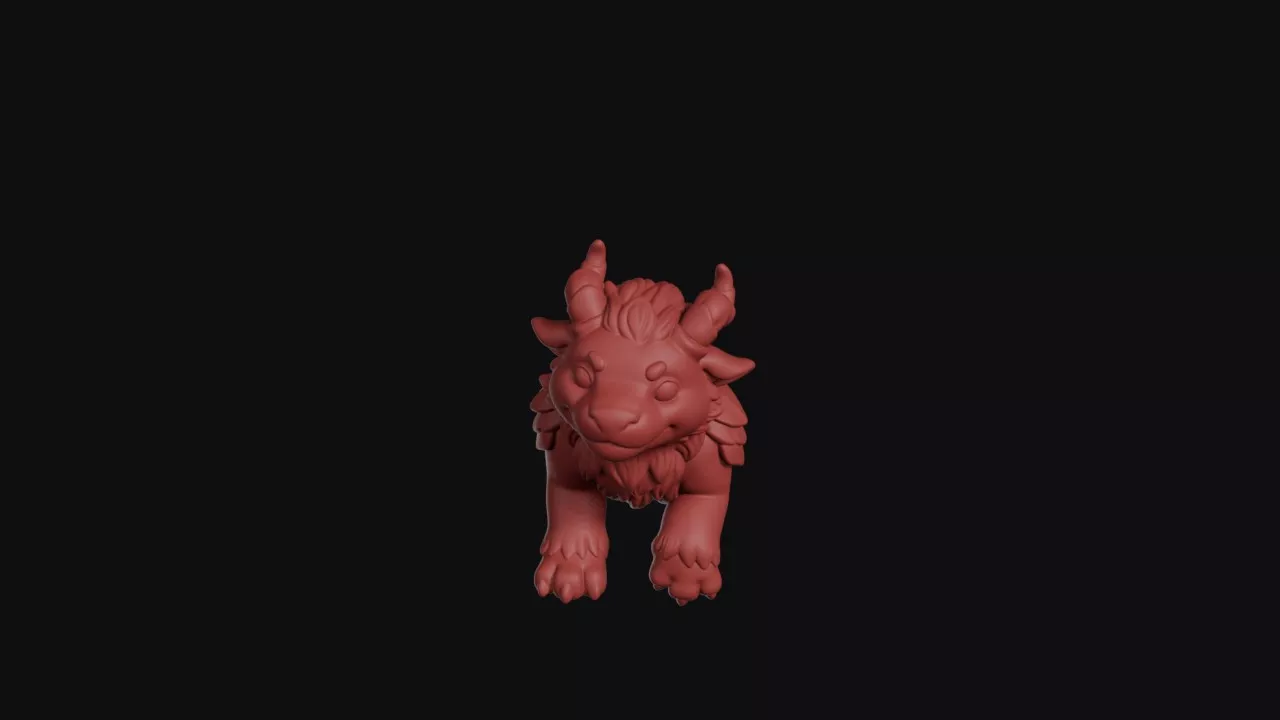 Horned Scaled Lion Dragon 3D print model