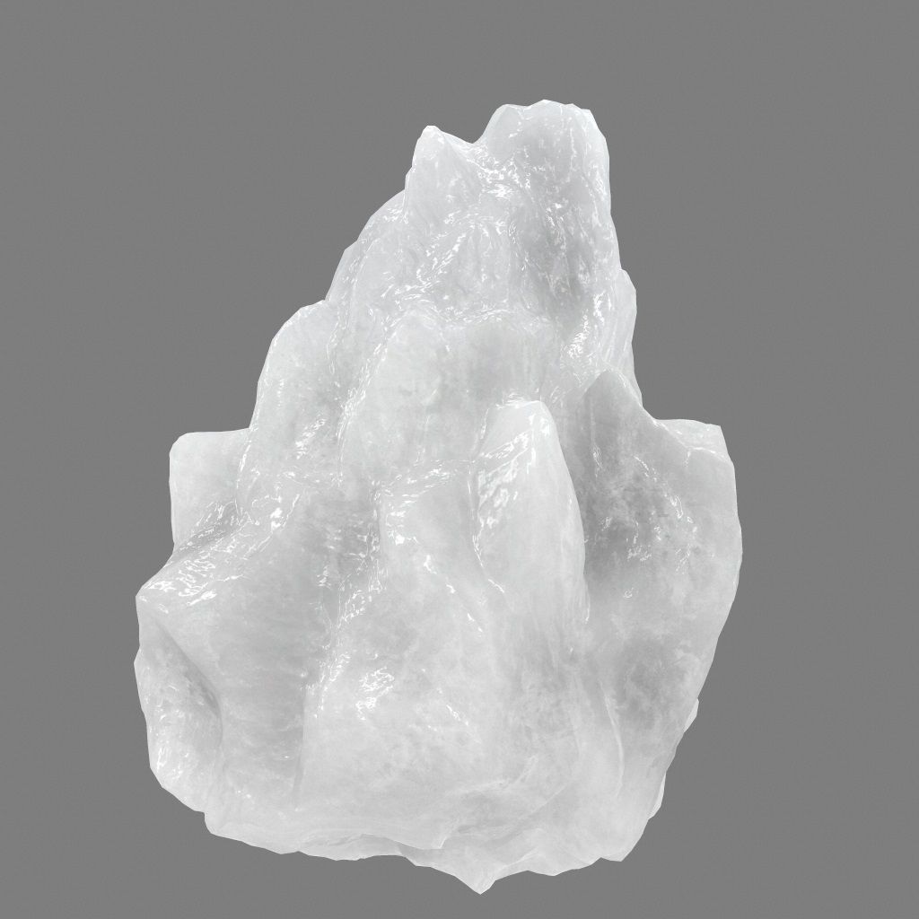 ice rock Low-poly 3D model_4