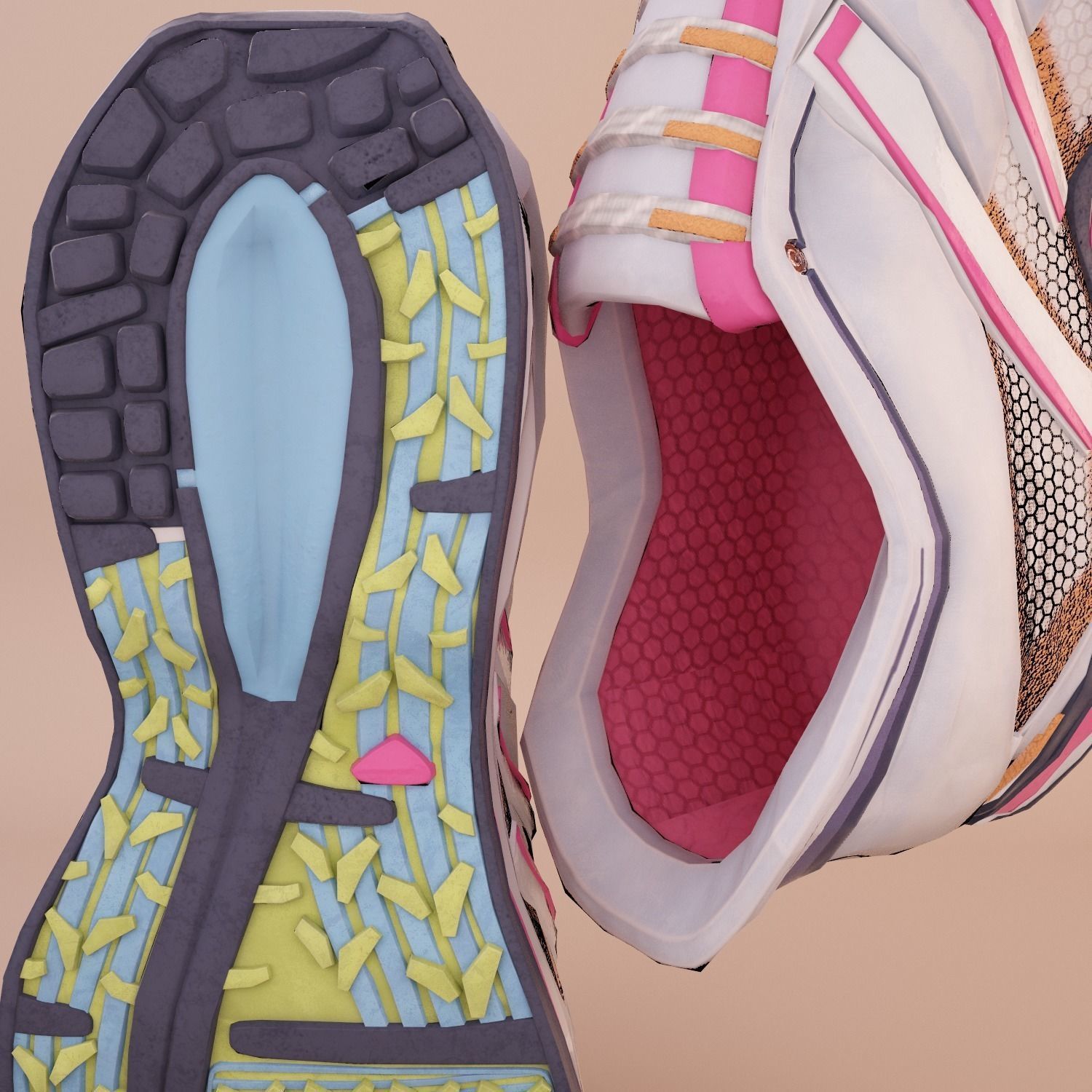 Soft Leather Running Shoes Low-poly 3D model_8