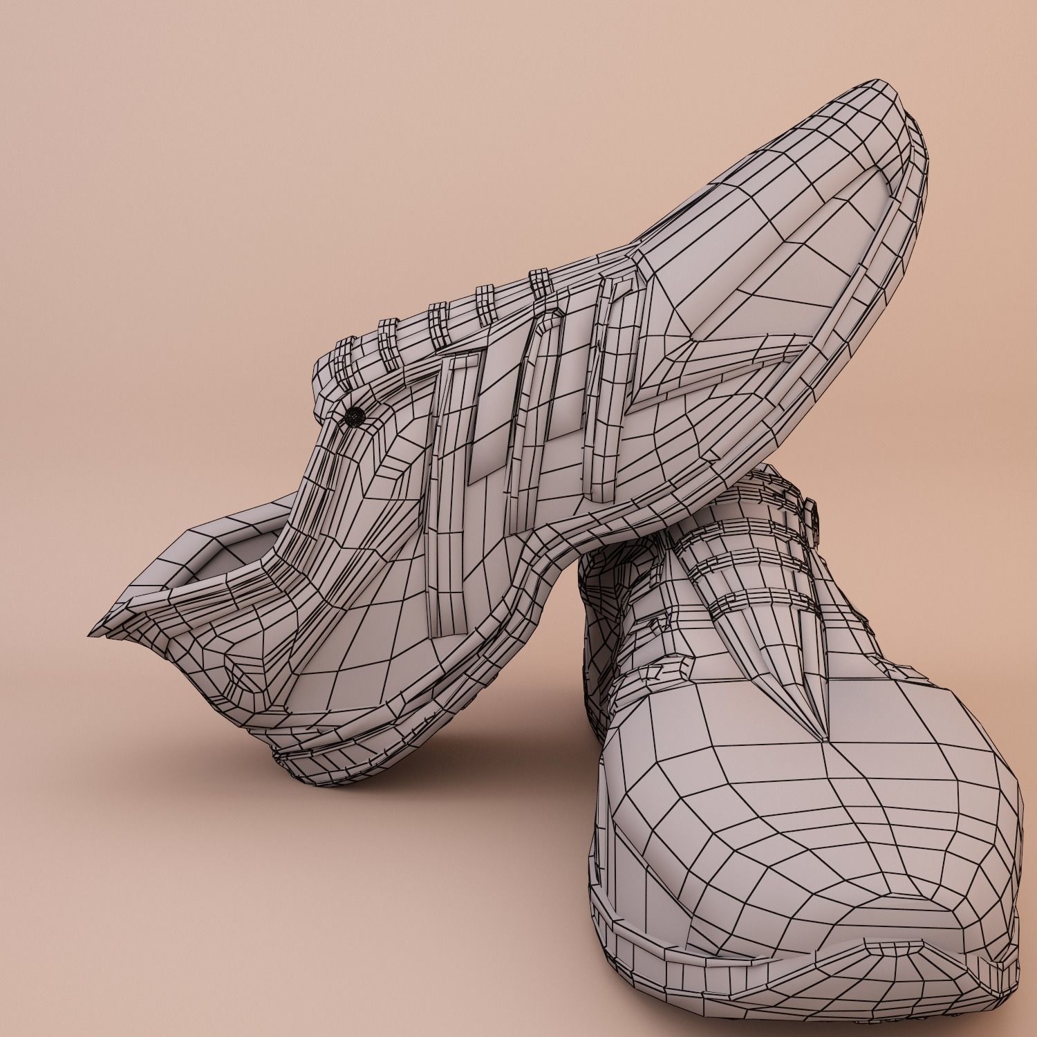 Soft Leather Running Shoes Low-poly 3D model_16