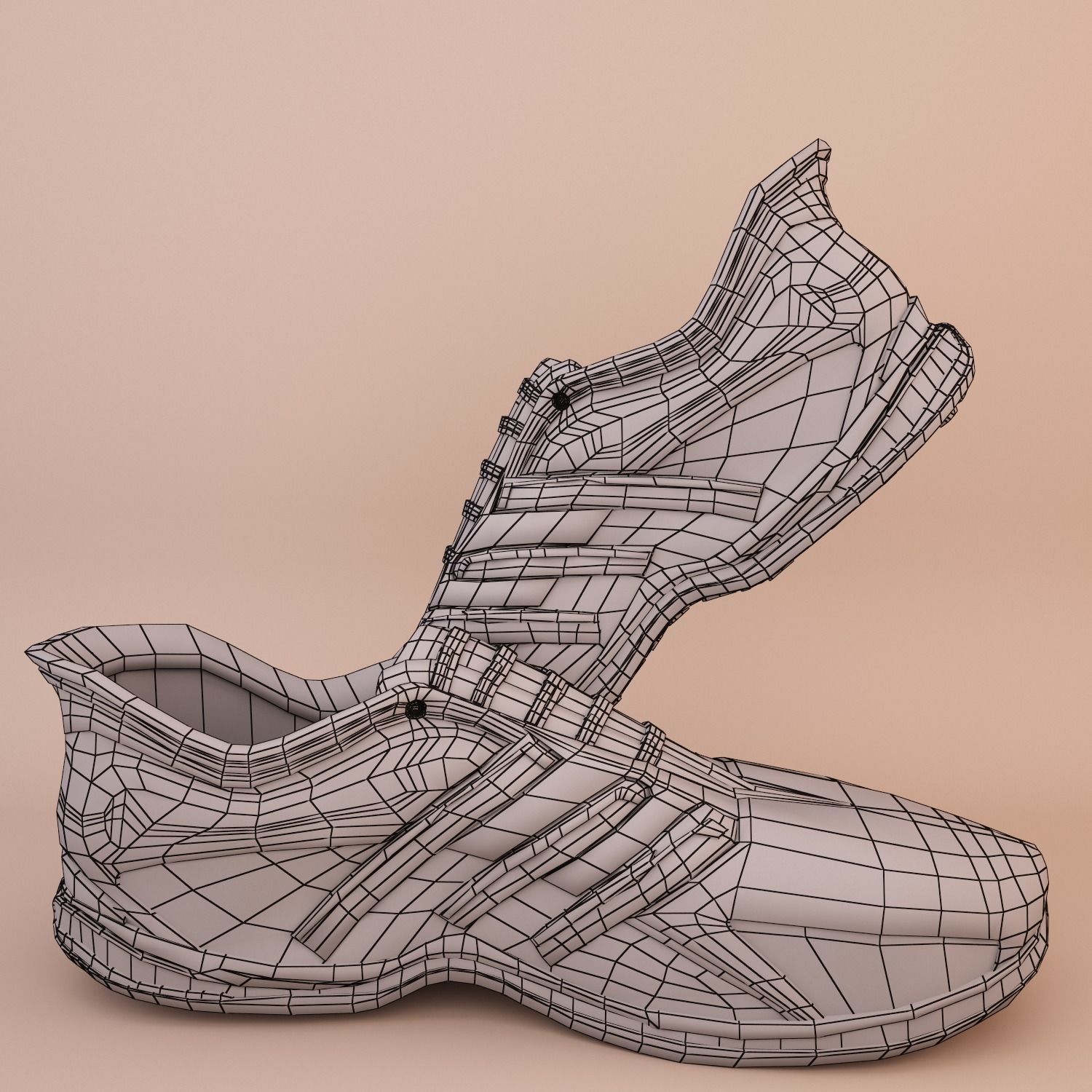 Soft Leather Running Shoes Low-poly 3D model_18