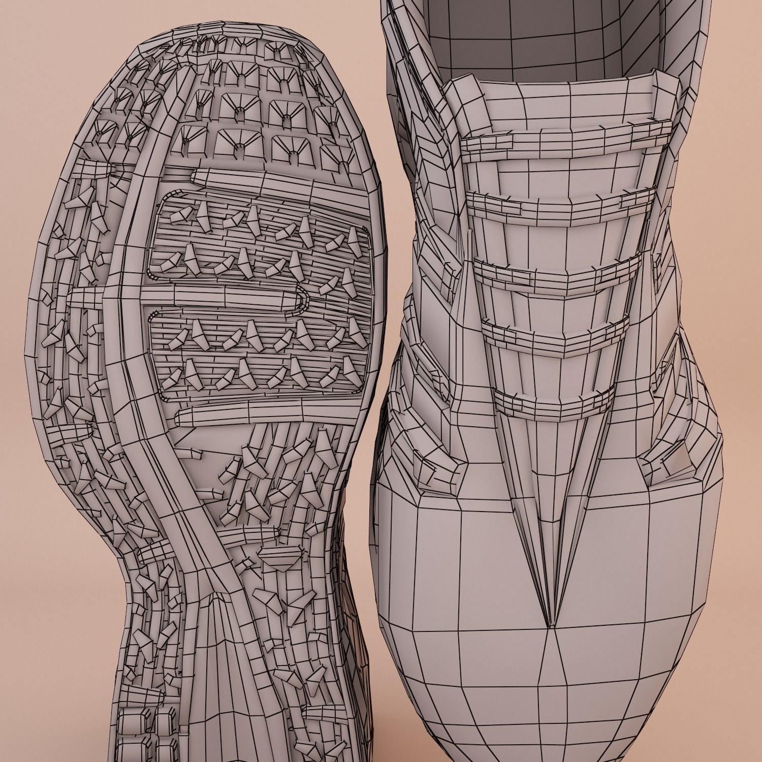 Soft Leather Running Shoes Low-poly 3D model_19