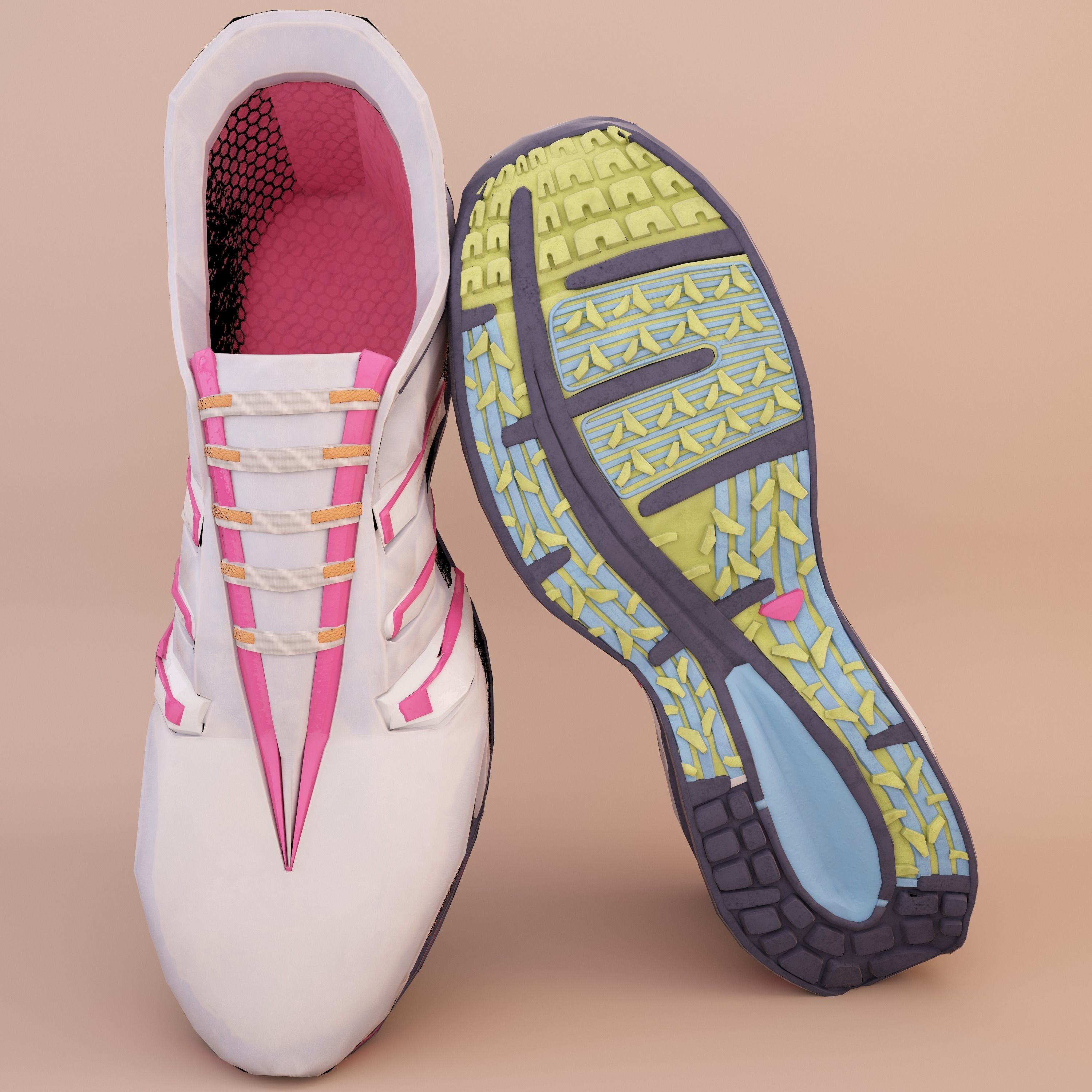Soft Leather Running Shoes Low-poly 3D model_5