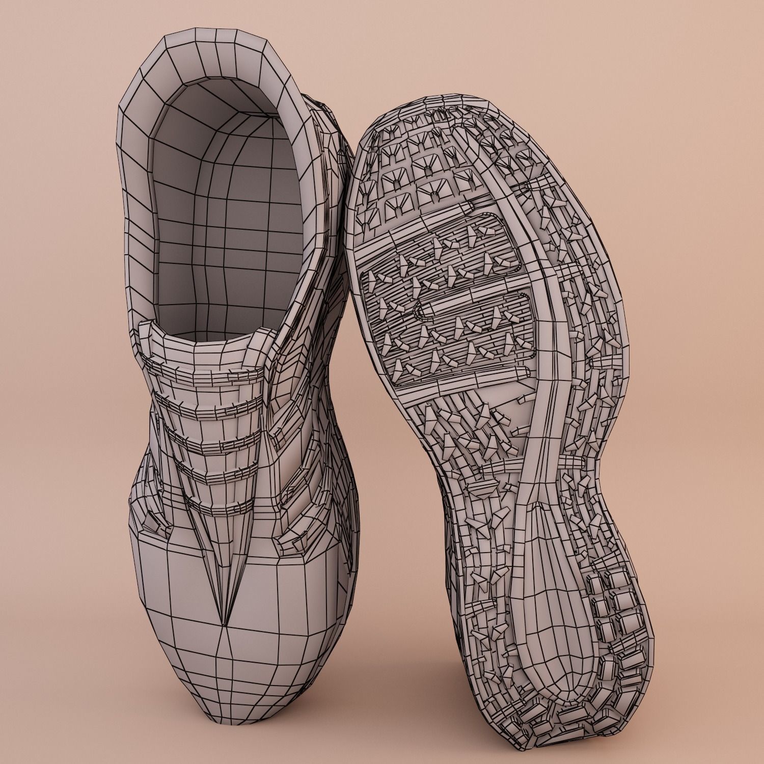 Soft Leather Running Shoes Low-poly 3D model_17