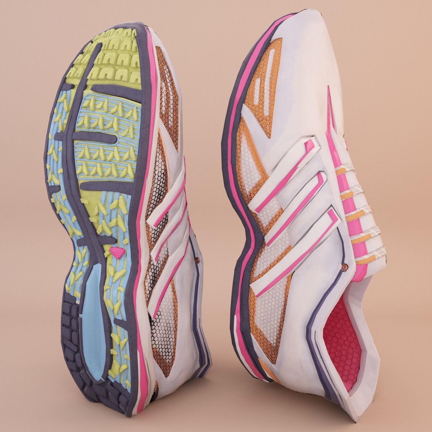 Soft Leather Running Shoes Low-poly 3D model_9