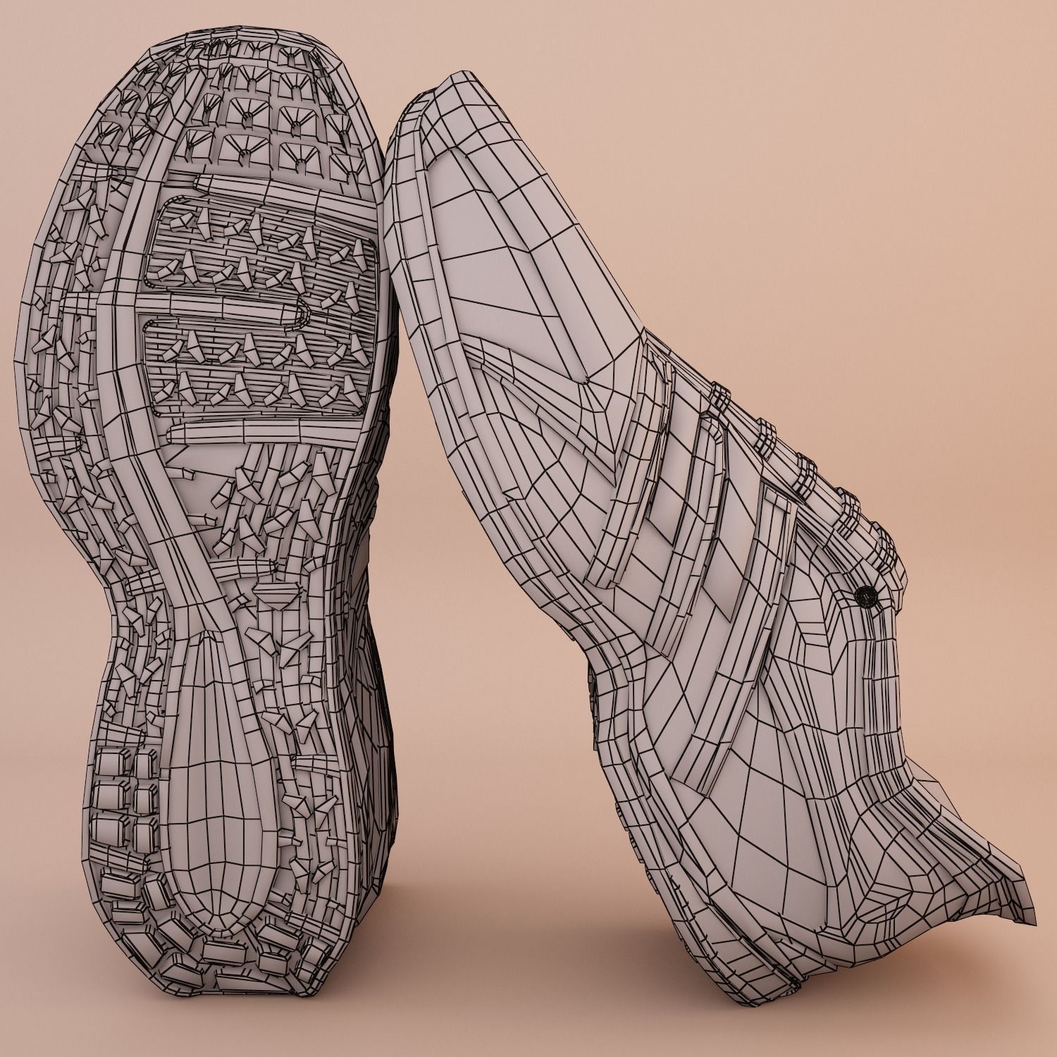 Soft Leather Running Shoes Low-poly 3D model_13