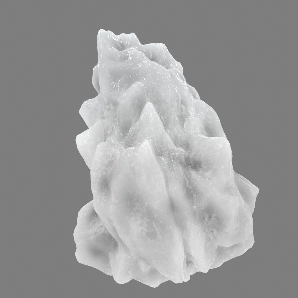 ice rock Low-poly 3D model_7