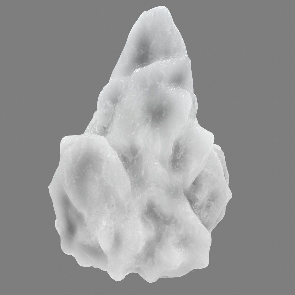 ice rock Low-poly 3D model_8