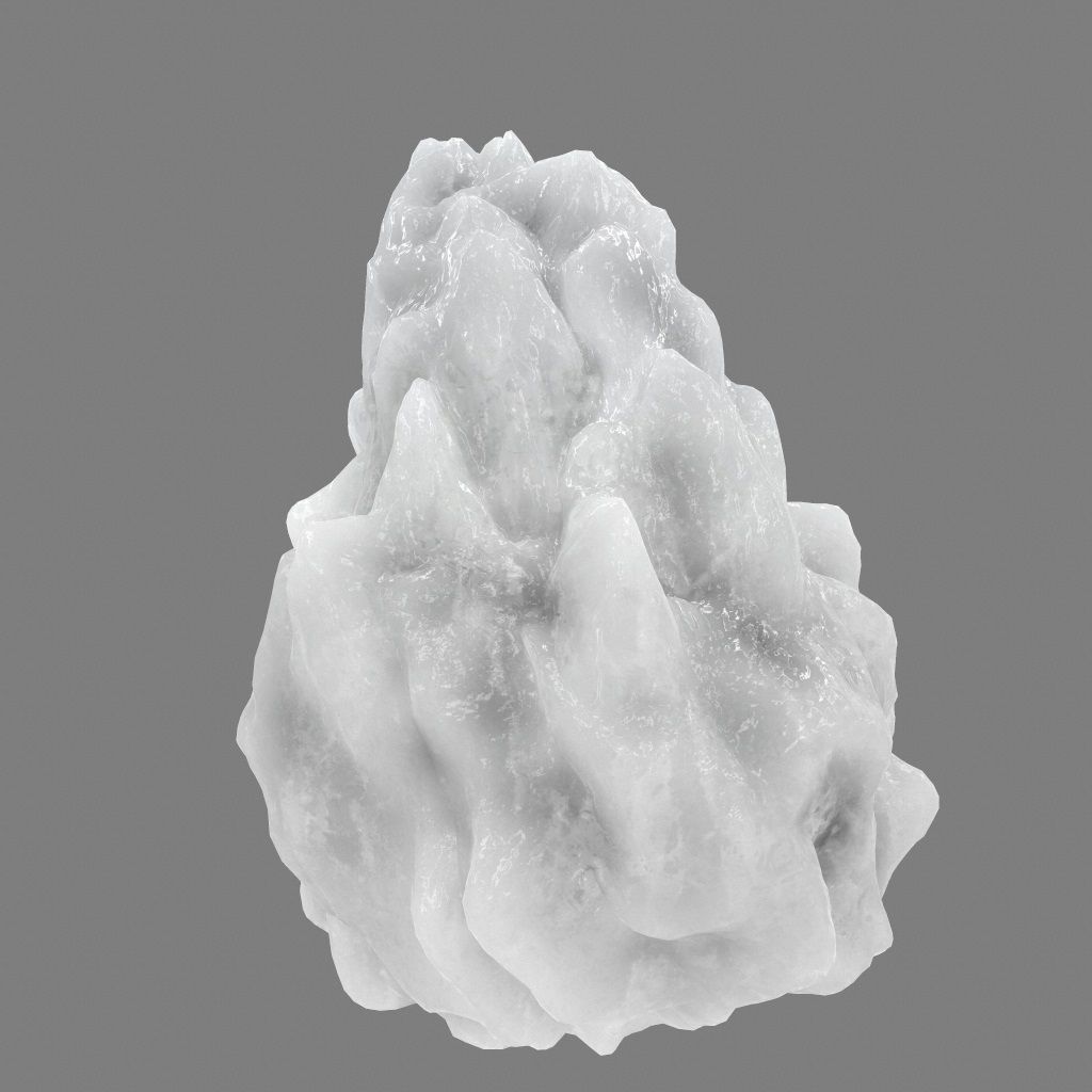 ice rock Low-poly 3D model_4
