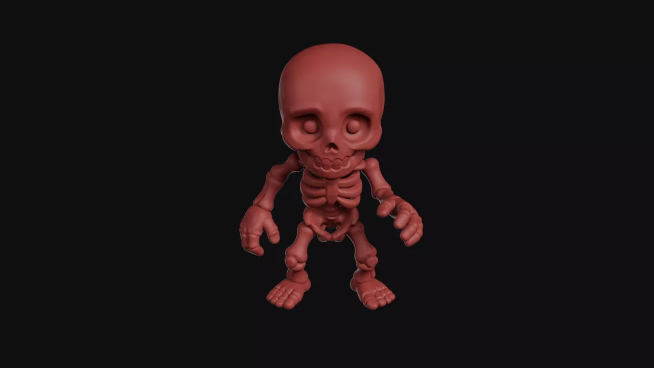 Big Skull Cartoon Skeleton 3D print model