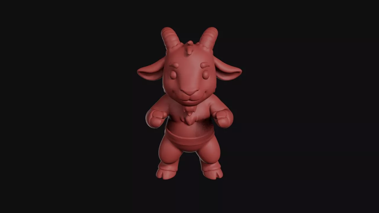 Standing Goat Brawler In Tunic 3D print model