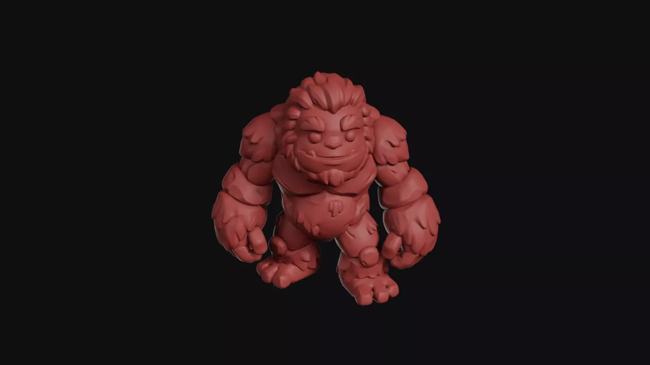Shaggy Ape Golem Brute 3D print model