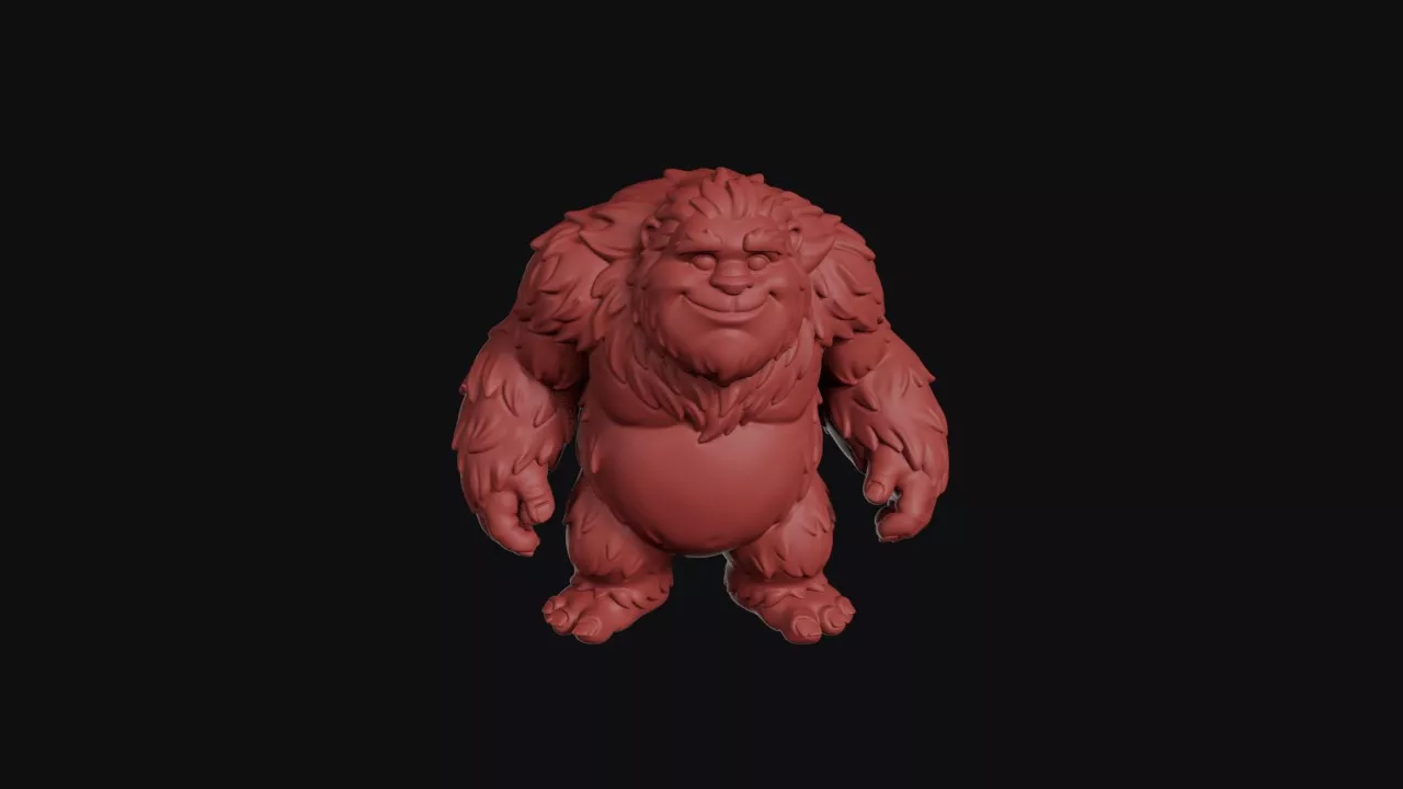 Shaggy White Snow Giant 3D print model