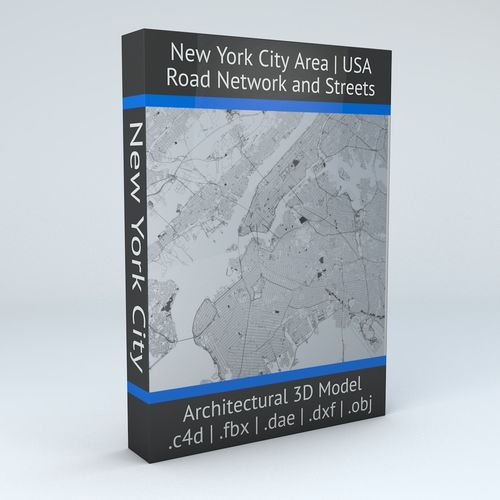 New York City 5 Boroughs Jersey Newark Road Network and Streets 3D model