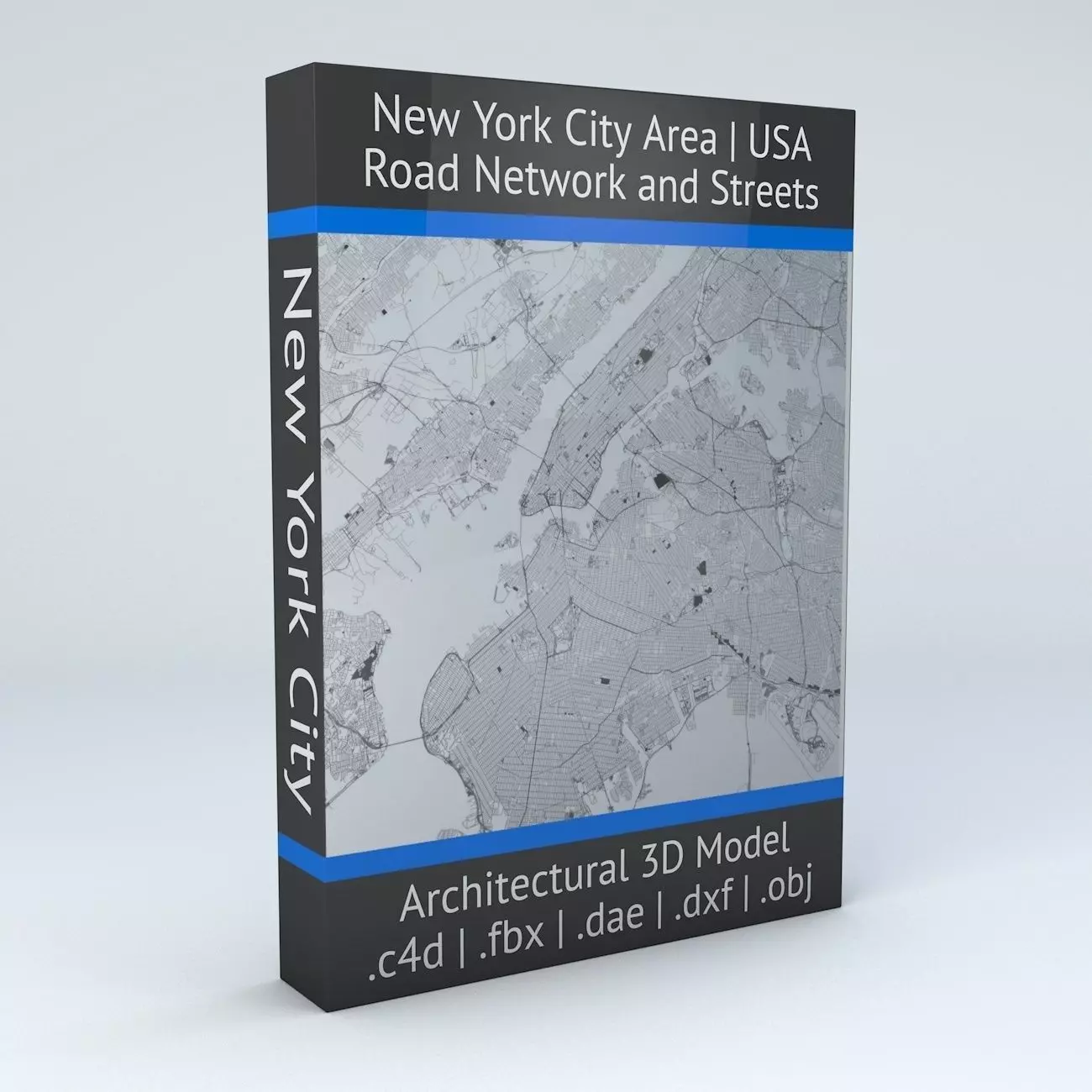 New York City 5 Boroughs Jersey Newark Road Network and Streets 3D model_0