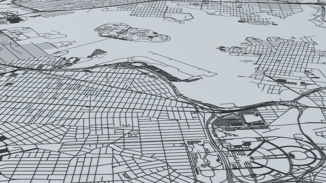 New York City 5 Boroughs Jersey Newark Road Network and Streets 3D model_7