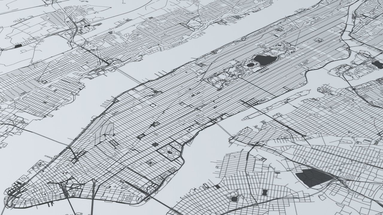 New York City 5 Boroughs Jersey Newark Road Network and Streets 3D model_1