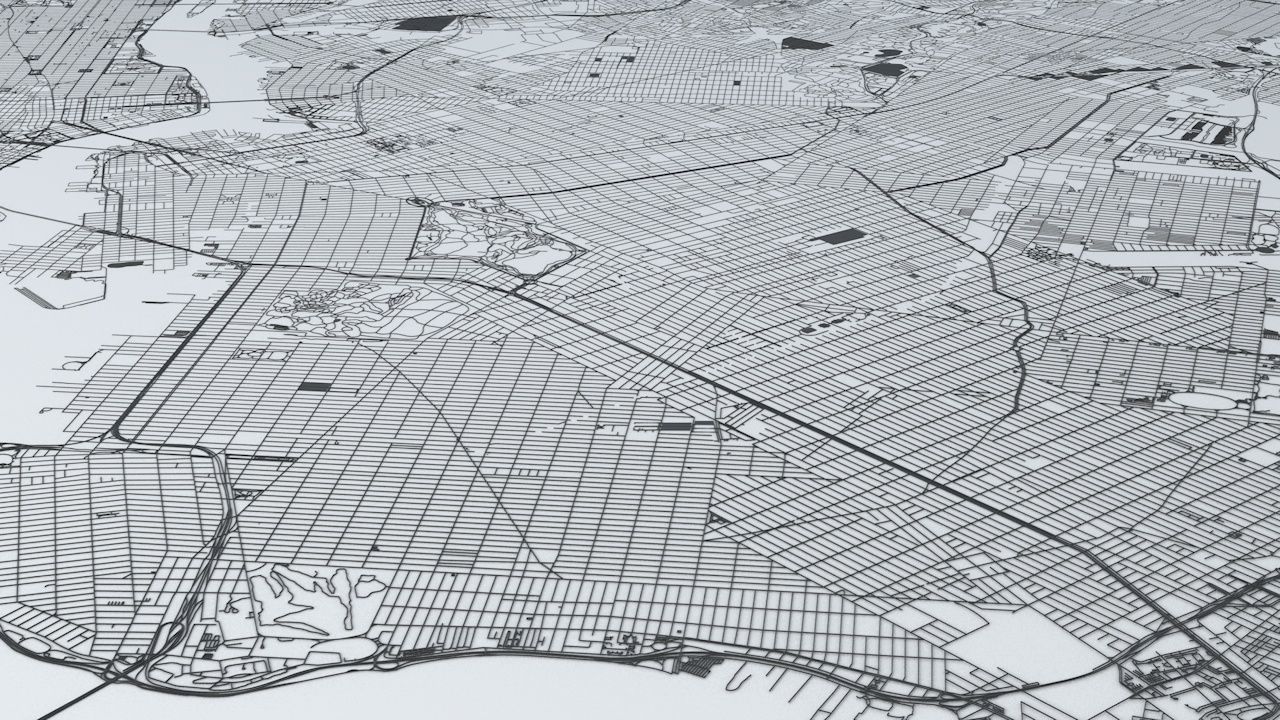 New York City 5 Boroughs Jersey Newark Road Network and Streets 3D model_3