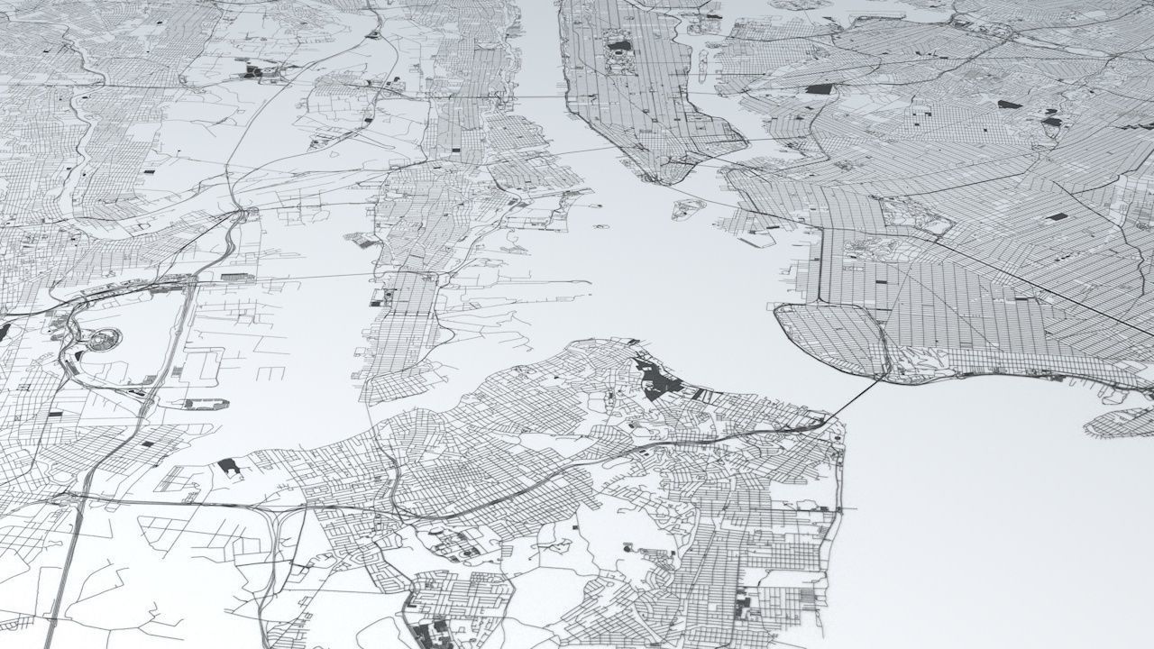 New York City 5 Boroughs Jersey Newark Road Network and Streets 3D model_6