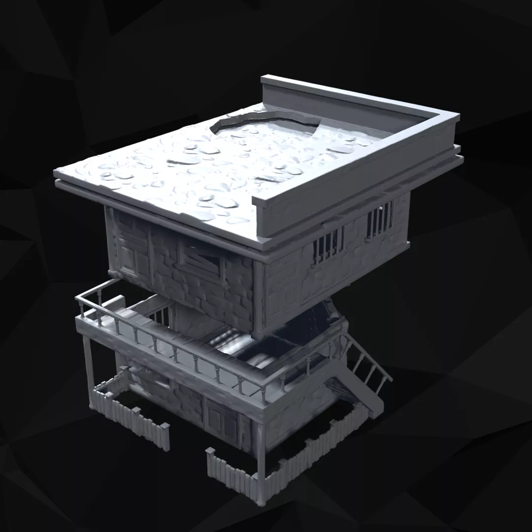 Post Apocalyptic Hostel Tabletop Terrain 3D print model
