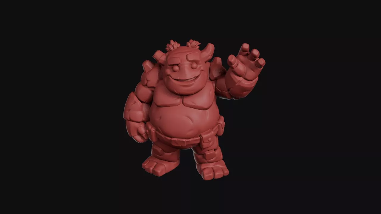 Friendly Waving Ogre Brute 3D print model