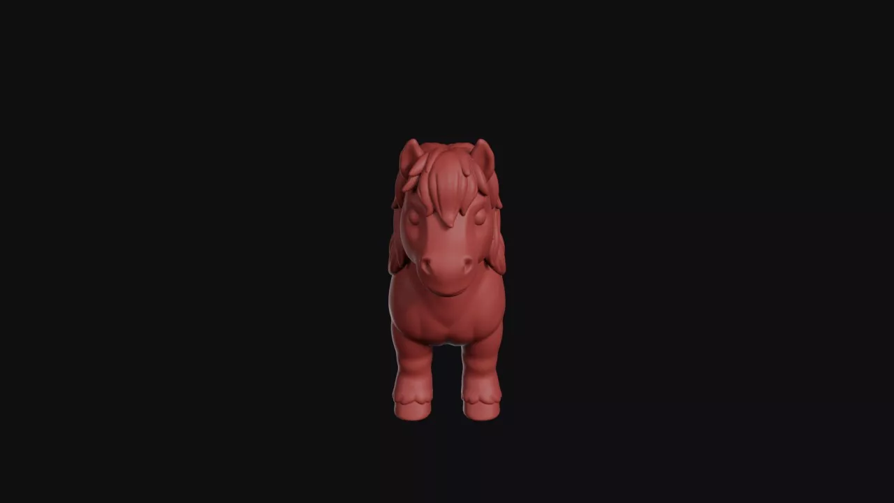 Fluffy Maned Cartoon Pony 3D print model