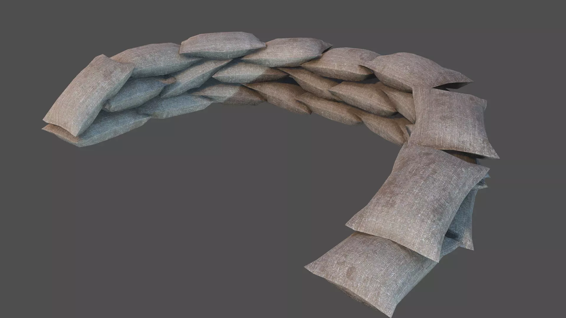 Sandbags Defense PBR Low-poly 3D model_0