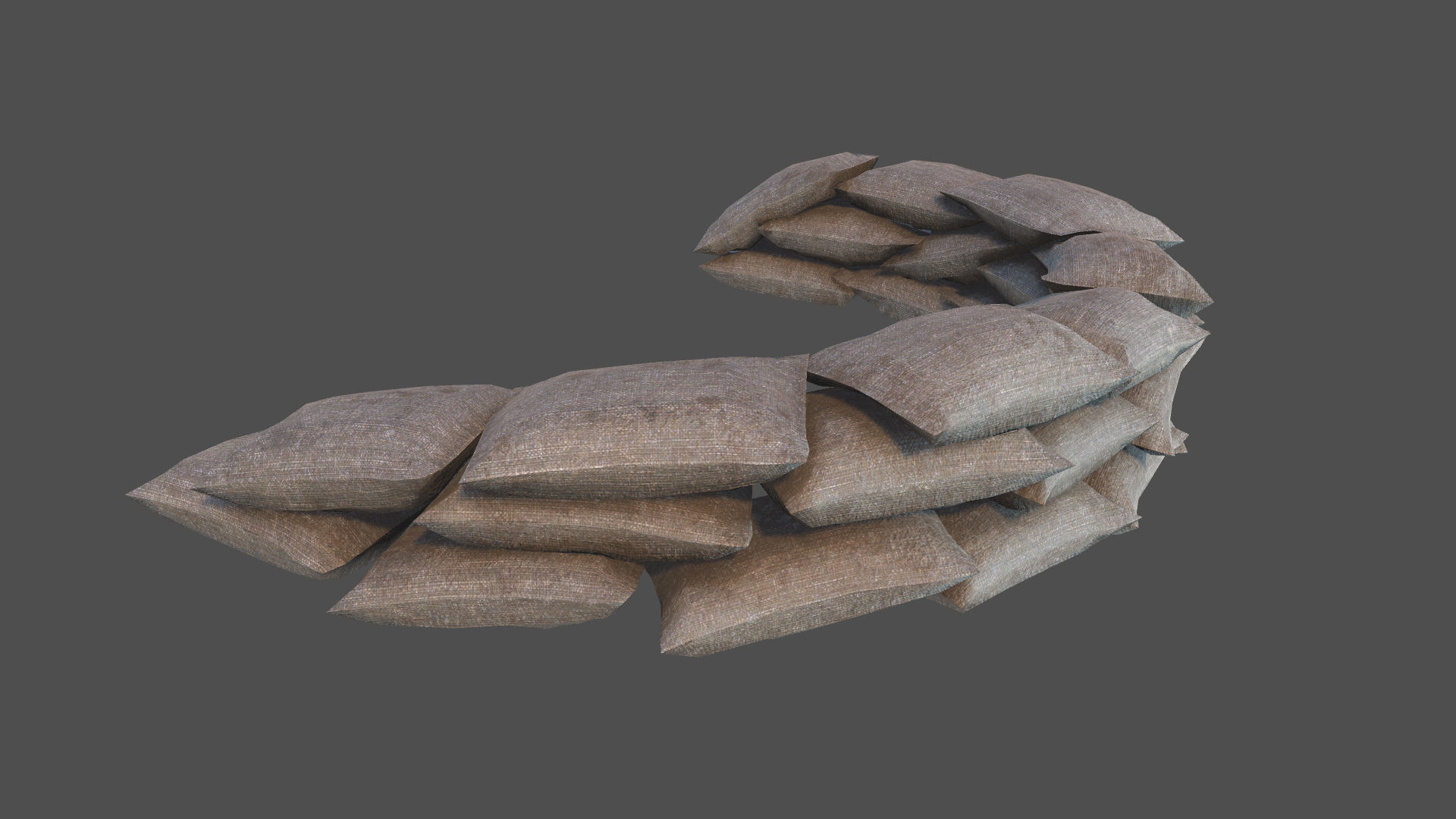 Sandbags Defense PBR Low-poly 3D model_1
