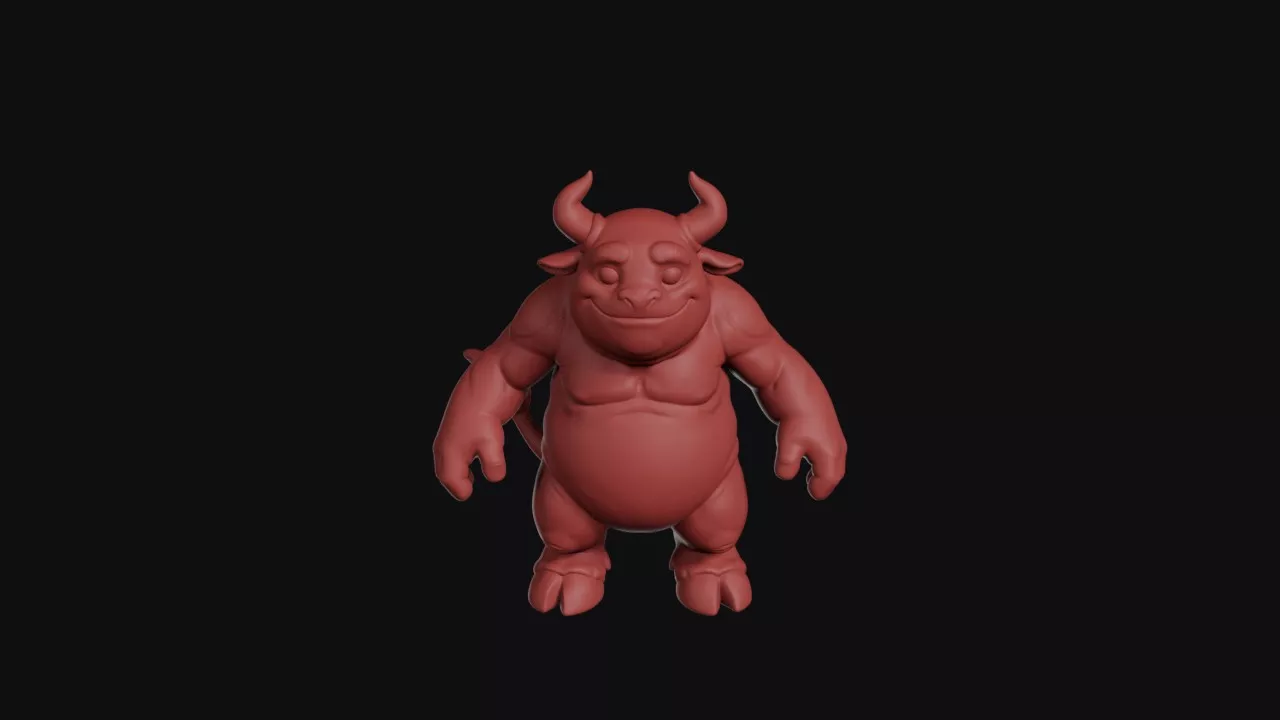 Pot Bellied Horned Demon 3D print model