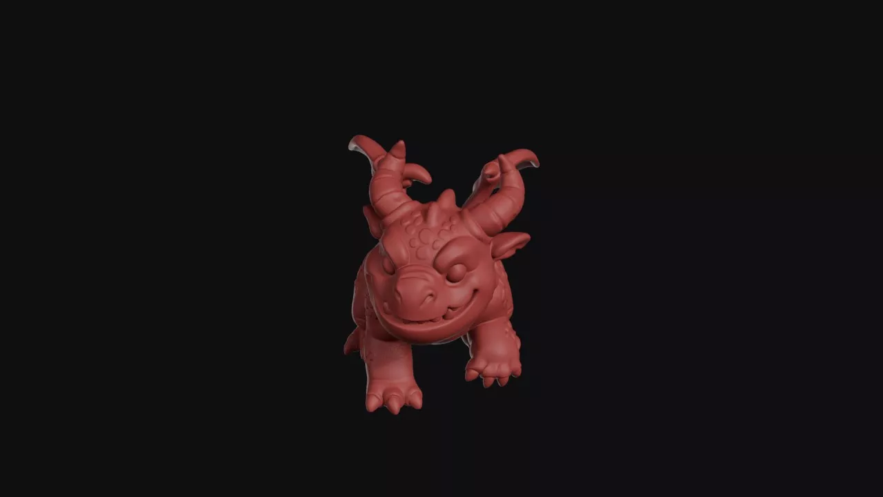 Horned Four Legged Dragon Beast 3D print model