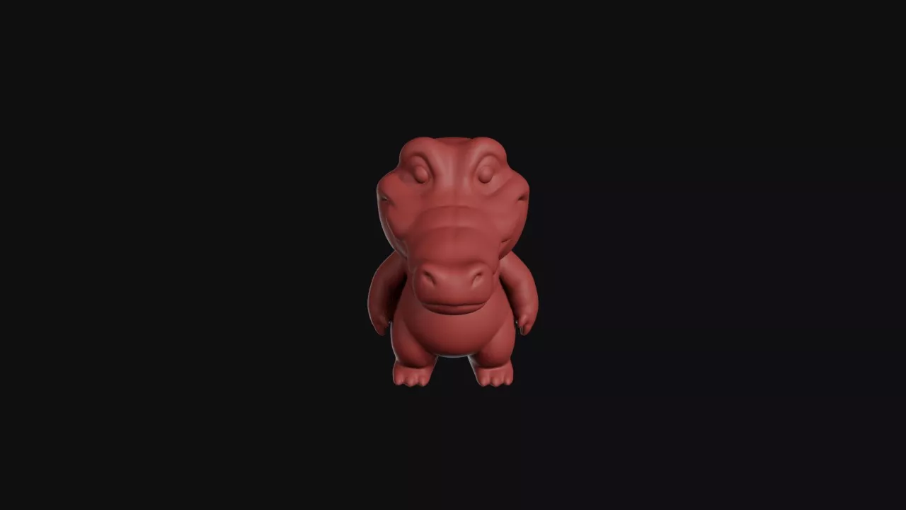 Big Chubby Cartoon Crocodile 3D print model